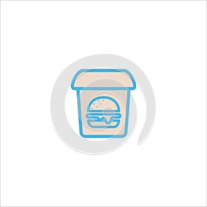 Take out food delivery icon flat vector logo design trendy