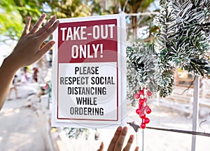 TAKE OUT ONLY! Please respect social distancing while ordering sign in a window during COVID-19.