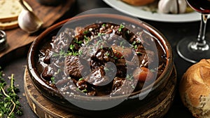 Take a trip to the heart of Burgundy France with each bite of this traditional Beef Bourguignon. Slowcooked to photo