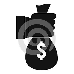 Take wash money bag icon, simple style