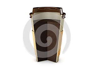 Takeaway coffee cup with lid isolated