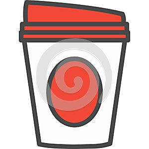 Takeaway coffee cup vector icon