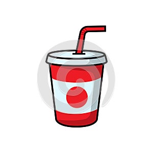 Takeaway cup of soda vector illustration in cartoon style