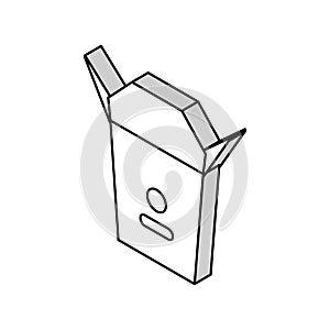 takeaway food box isometric icon vector illustration