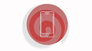 Cellphone or Mobile. Red Rounded Mobile Icon