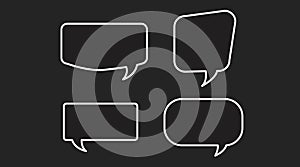Set of quote bubbles templates. Vector black and white flat set