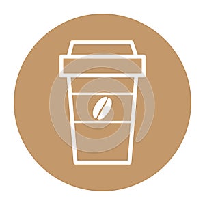 Takeaway paper coffee cup icon. color icon