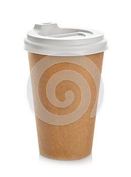Takeaway paper coffee cup with lid