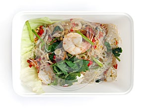 Takeaway thai food seafood salad
