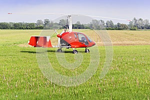 Takeoff of gyroplane photo