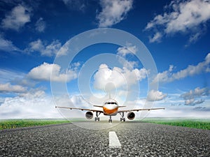 Takeoff plane in airport