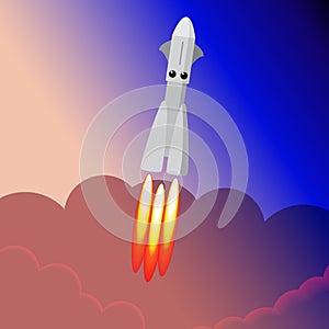 Takeoff rocket from the surface of Mars