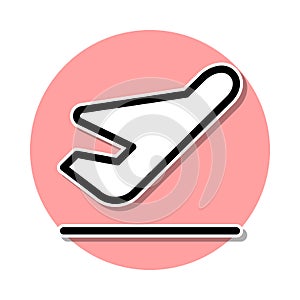 Takeoff sticker icon. Simple thin line, outline vector of web icons for ui and ux, website or mobile application
