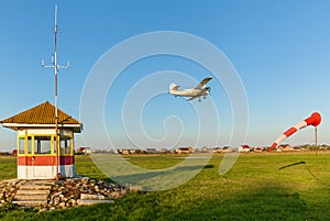 The takeoff strip of the aircraft.