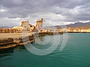 Takht-e Soleyman lake and temple in Takab , UNESCO World Heritage in Iran photo