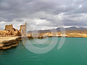 Takht-e Soleyman lake and temple in Takab , UNESCO World Heritage in Iran photo