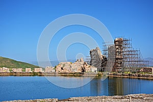 Takht-e Soleyman lake and temple in Takab , UNESCO World Heritage in Iran photo