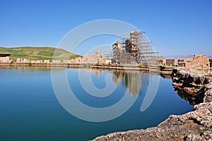 Takht-e Soleyman lake and Zoroastrian temple , UNESCO World Heritage , Iran photo