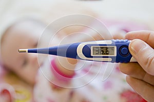 Taking a baby's temperature