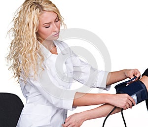 Taking blood pressure