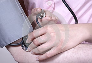 Taking blood pressure