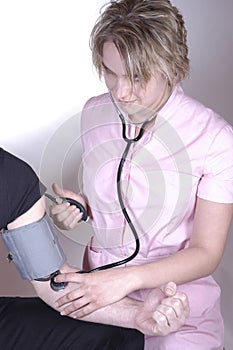 Taking blood pressure