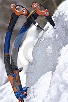 Taking a break from ice climbing