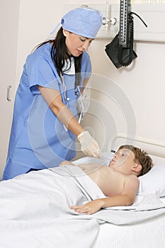 Taking a child's temperature