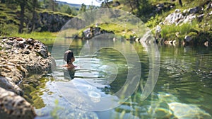 Taking a dip in a natural hot spring followed by a plunge into a cold lake to promote detoxification and rejuvenation.