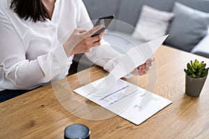 Taking Invoice Document Photo Using Phone