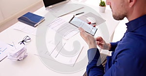 Taking Invoice Document Photo Using Phone