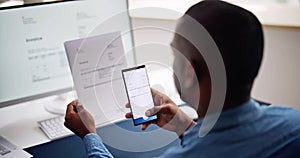 Taking Invoice Document Photo Using Phone