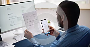 Taking Invoice Document Photo Using Phone