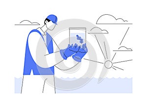 Taking marine samples abstract concept vector illustration.