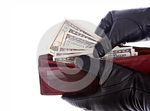 Taking money from wallet