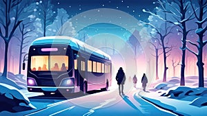Taking the nightbus in winter