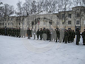 Taking the oath in the Russian military unit in Kaluga region.