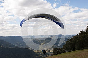 Taking off on Paragliding at Rio Grande do Sul, Brazil