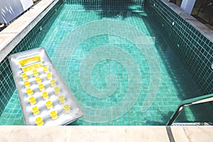 Taking out dirty water from swimming pool, leaking pool