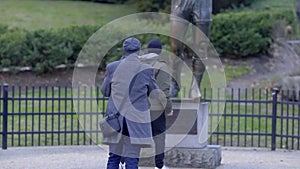 Taking photos at Rocky statue in Philadelphia - street photography