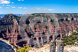 Taking a rest on a hike at Cape Royal on the North Rim of the Grand Canyon