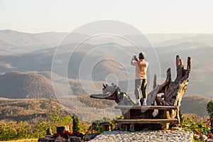 Taking scenery photo at vantage point