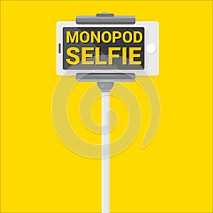 Taking Selfie Photo on Phone with monopod concept