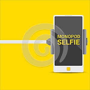 Taking Selfie Photo on Phone with monopod concept