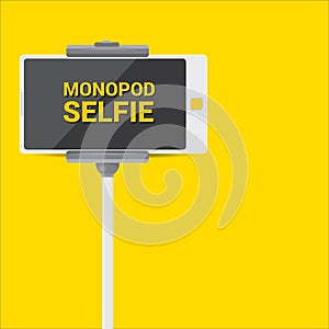 Taking Selfie Photo on Phone with monopod concept