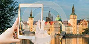 Taking shot of Panorama of Prague Old Town