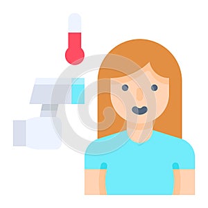 Taking temperature vector illustration, flat style icon