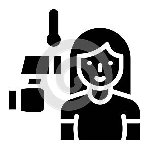 Taking temperature vector illustration, solid style icon