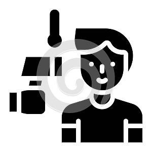 Taking temperature vector illustration, solid style icon