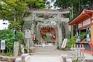Takkoku-no-Iwaya Bisyamondo Hall in Hiraizumi, Iwate, Japan. The temple was founded by Sakanoue no photo
